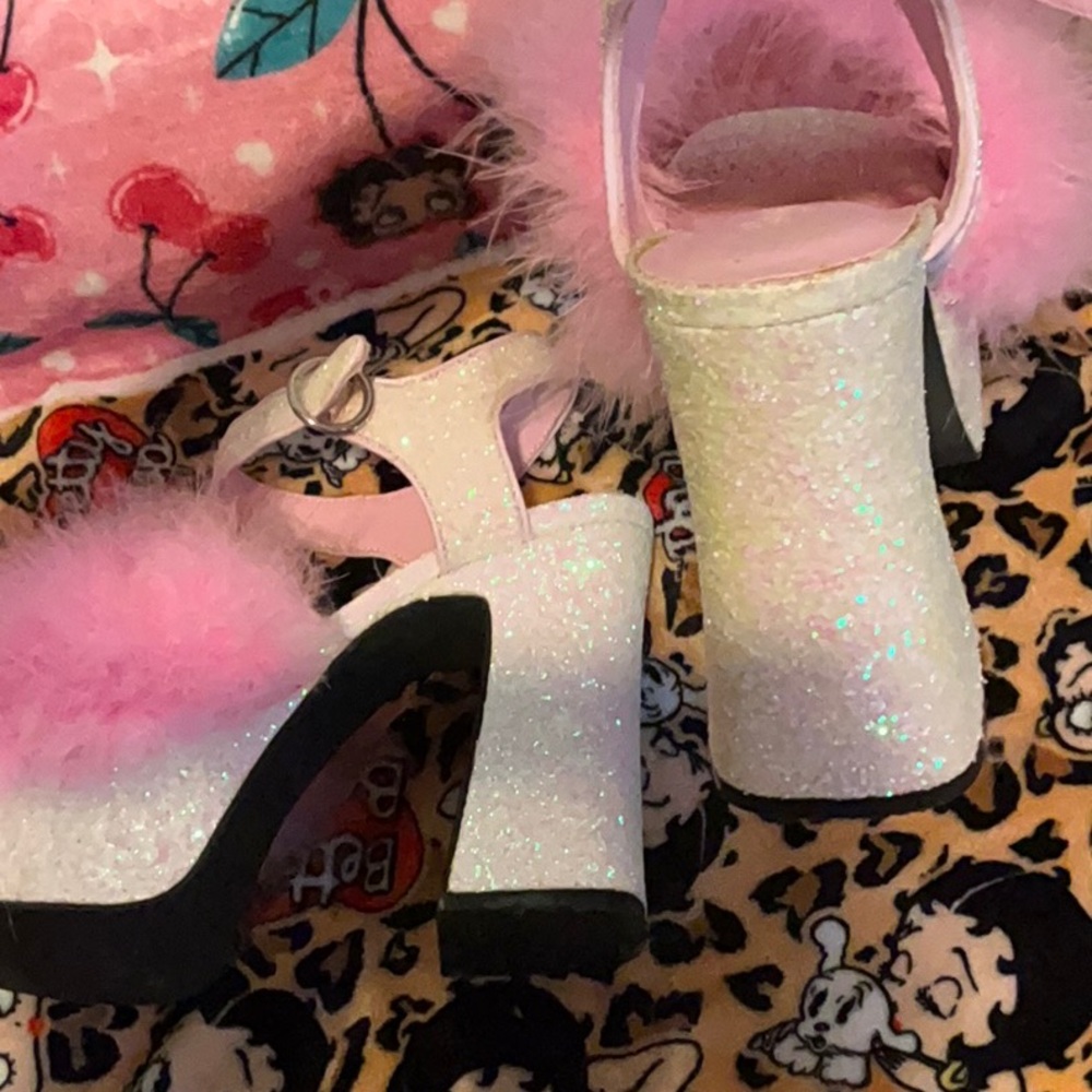 Sugar Thrillz Iridescent Glitter Platforms Malibu - Picture 8 of 12